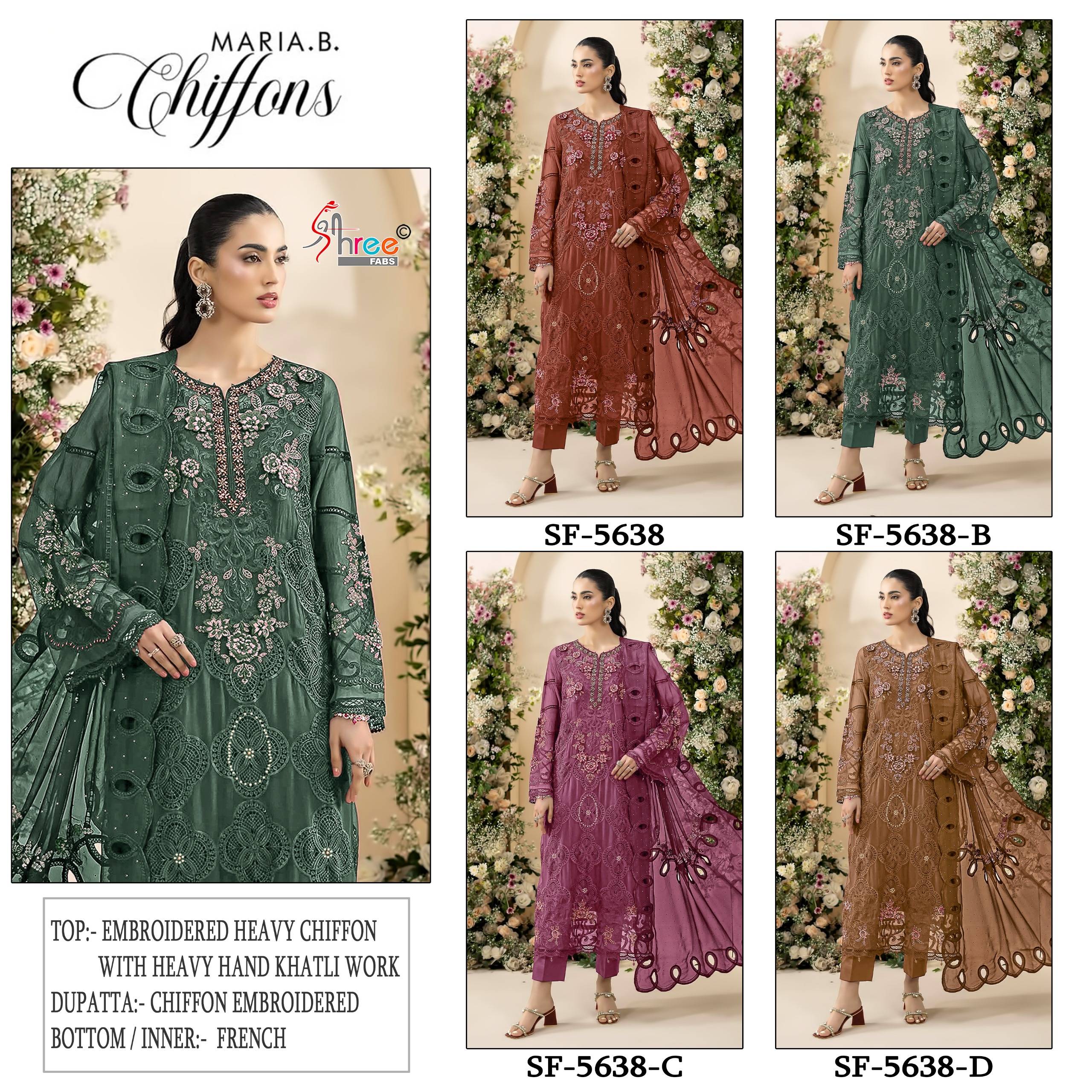 D-5638 SERIES BY SHREE FABS Indian Traditional casual wear Pakistani Chiffon dresses At Wholesale Price